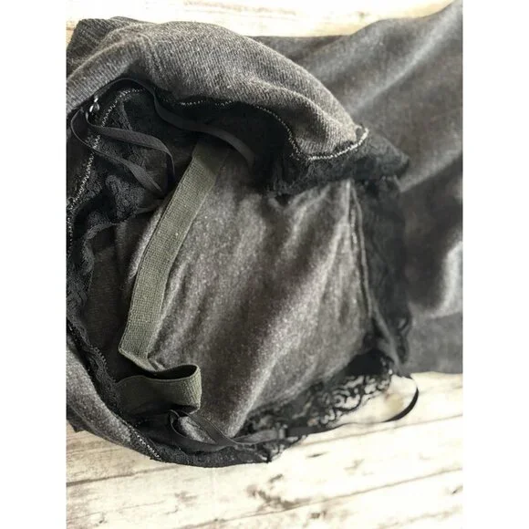 Y2k Dark Grey XS American Eagle Lace Tank  Cami Long Layering Shelf Bra - Picture 6 of 10